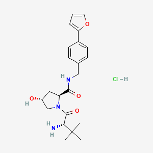 (2S,4R)-1-[(2S)-2-amino-3,3-dimethylbutanoyl]-N-{[4-(furan-2-yl)phenyl]methyl}-4-hydroxypyrrolidine-2-carboxamide hydrochloride