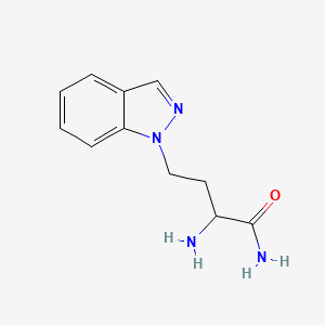 molecular formula C11H14N4O B13489218 2-Amino-4-(1h-indazol-1-yl)butanamide 