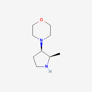 molecular formula C9H18N2O B13489238 4-((2R,3R)-2-Methylpyrrolidin-3-yl)morpholine CAS No. 1807940-94-8