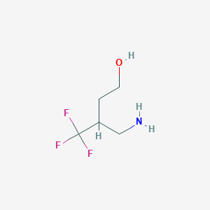 molecular formula C5H10F3NO B13489245 4-Amino-3-(trifluoromethyl)butan-1-ol 