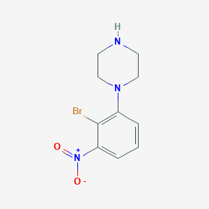 molecular formula C10H12BrN3O2 B13489262 1-(2-Bromo-3-nitrophenyl)piperazine 