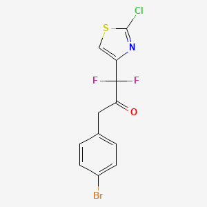 molecular formula C12H7BrClF2NOS B13489280 3-(4-Bromophenyl)-1-(2-chloro-1,3-thiazol-4-yl)-1,1-difluoropropan-2-one 