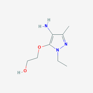 molecular formula C8H15N3O2 B13489325 2-((4-Amino-1-ethyl-3-methyl-1h-pyrazol-5-yl)oxy)ethan-1-ol 