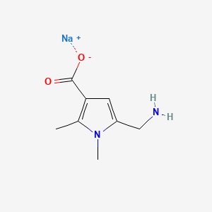 molecular formula C8H11N2NaO2 B13489340 sodium 5-(aminomethyl)-1,2-dimethyl-1H-pyrrole-3-carboxylate 