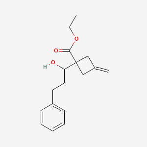 Ethyl 1-(1-hydroxy-3-phenylpropyl)-3-methylidenecyclobutane-1-carboxylate