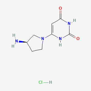 molecular formula C8H13ClN4O2 B13489369 6-[(3R)-3-aminopyrrolidin-1-yl]-1,2,3,4-tetrahydropyrimidine-2,4-dione hydrochloride 