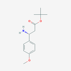 molecular formula C14H21NO3 B13489457 tert-butyl (3R)-3-amino-3-(4-methoxyphenyl)propanoate 