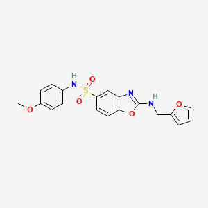 molecular formula C19H17N3O5S B13489471 2-{[(furan-2-yl)methyl]amino}-N-(4-methoxyphenyl)-1,3-benzoxazole-5-sulfonamide 