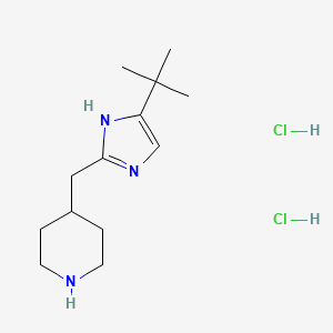 molecular formula C13H25Cl2N3 B13489496 4-[(5-tert-Butyl-1H-imidazol-2-yl)methyl]piperidine dihydrochloride 