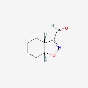 molecular formula C8H11NO2 B13489513 rac-(3aR,7aR)-3a,4,5,6,7,7a-hexahydro-1,2-benzoxazole-3-carbaldehyde 