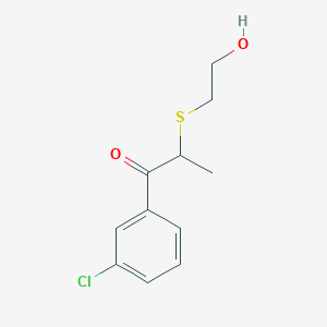 molecular formula C11H13ClO2S B13489540 1-(3-Chlorophenyl)-2-((2-hydroxyethyl)thio)propan-1-one 