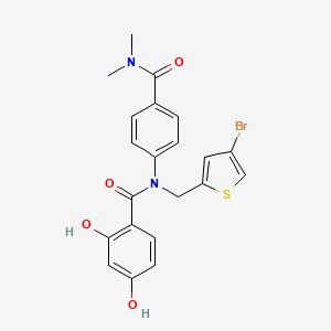 molecular formula C21H19BrN2O4S B13489554 N-[(4-bromothiophen-2-yl)methyl]-N-[4-(dimethylcarbamoyl)phenyl]-2,4-dihydroxybenzamide 