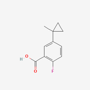 molecular formula C11H11FO2 B13489558 2-Fluoro-5-(1-methylcyclopropyl)benzoic acid 