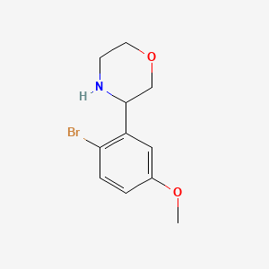 molecular formula C11H14BrNO2 B13489578 3-(2-Bromo-5-methoxyphenyl)morpholine 