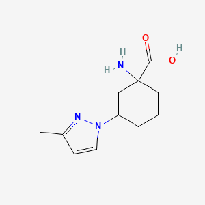 1-Amino-3-(3-methyl-1h-pyrazol-1-yl)cyclohexane-1-carboxylic acid