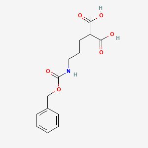 molecular formula C14H17NO6 B13489596 2-(3-{[(Benzyloxy)carbonyl]amino}propyl)propanedioic acid 