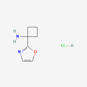 molecular formula C7H11ClN2O B13489599 1-(1,3-Oxazol-2-yl)cyclobutan-1-amine hydrochloride 