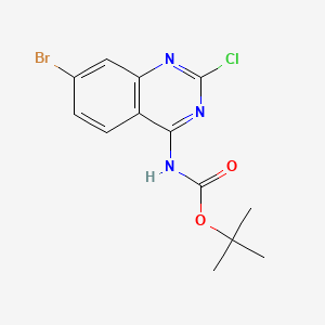 molecular formula C13H13BrClN3O2 B13489618 tert-Butyl (7-bromo-2-chloroquinazolin-4-yl)carbamate 