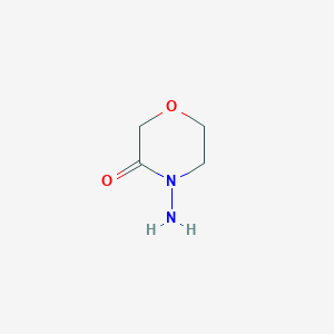 molecular formula C4H8N2O2 B13489667 4-Aminomorpholin-3-one 