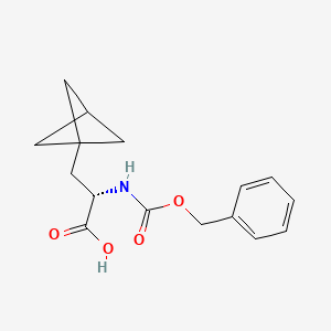 molecular formula C16H19NO4 B13489673 (2S)-2-(Benzyloxycarbonylamino)-3-(1-bicyclo[1.1.1]pentanyl)propanoic acid 