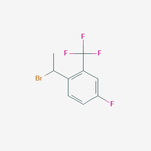 molecular formula C9H7BrF4 B13489694 1-(1-Bromoethyl)-4-fluoro-2-(trifluoromethyl)benzene 