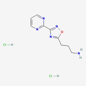 3-[3-(Pyrimidin-2-yl)-1,2,4-oxadiazol-5-yl]propan-1-amine dihydrochloride