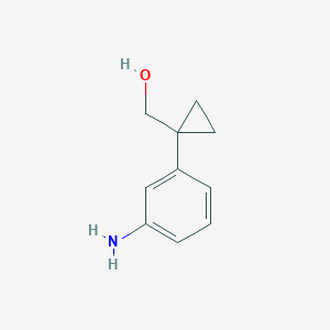 molecular formula C10H13NO B13489741 [1-(3-Aminophenyl)cyclopropyl]methanol 