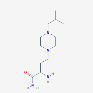 molecular formula C12H26N4O B13489762 2-Amino-4-(4-isobutylpiperazin-1-yl)butanamide 