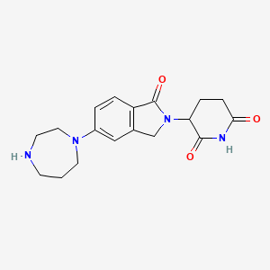 molecular formula C18H22N4O3 B13489769 3-[5-(1,4-diazepan-1-yl)-1-oxo-2,3-dihydro-1H-isoindol-2-yl]piperidine-2,6-dione 