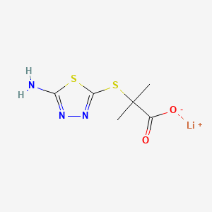 molecular formula C6H8LiN3O2S2 B13489785 Lithium(1+) 2-[(5-amino-1,3,4-thiadiazol-2-yl)sulfanyl]-2-methylpropanoate 