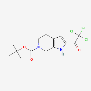 molecular formula C14H17Cl3N2O3 B13489795 tert-butyl 2-(2,2,2-trichloroacetyl)-1H,4H,5H,6H,7H-pyrrolo[2,3-c]pyridine-6-carboxylate 