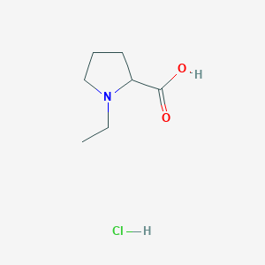 molecular formula C7H14ClNO2 B13489796 1-Ethylpyrrolidine-2-carboxylic acid hydrochloride 