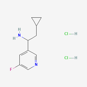 molecular formula C10H15Cl2FN2 B13489798 2-Cyclopropyl-1-(5-fluoropyridin-3-yl)ethan-1-amine dihydrochloride 