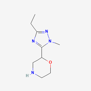 molecular formula C9H16N4O B13489816 2-(3-Ethyl-1-methyl-1h-1,2,4-triazol-5-yl)morpholine 