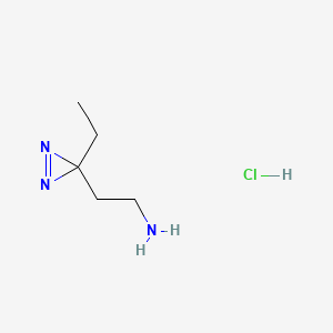 molecular formula C5H12ClN3 B13489830 2-(3-ethyl-3H-diazirin-3-yl)ethan-1-amine hydrochloride 