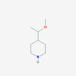 molecular formula C8H17NO B13489831 4-(1-Methoxyethyl)piperidine 