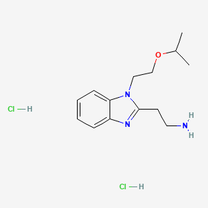 molecular formula C14H23Cl2N3O B13489859 2-{1-[2-(propan-2-yloxy)ethyl]-1H-1,3-benzodiazol-2-yl}ethan-1-amine dihydrochloride 