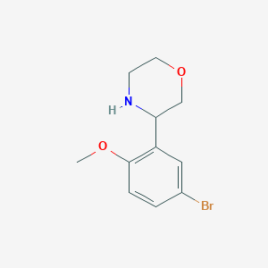 molecular formula C11H14BrNO2 B13489868 3-(5-Bromo-2-methoxyphenyl)morpholine 