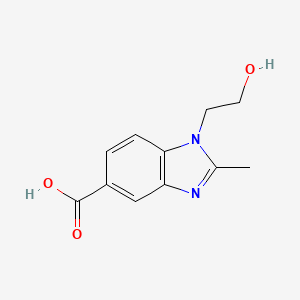 molecular formula C11H12N2O3 B1348998 1-(2-羟乙基)-2-甲基-1H-苯并咪唑-5-羧酸 CAS No. 279227-02-0