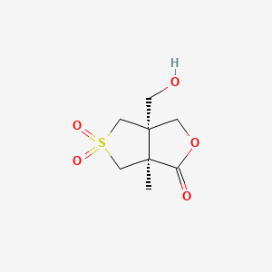 molecular formula C8H12O5S B13489987 rac-(3aR,6aR)-3a-(hydroxymethyl)-6a-methyl-hexahydro-5lambda6-thieno[3,4-c]furan-1,5,5-trione 