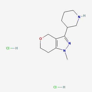 3-{1-methyl-1H,4H,6H,7H-pyrano[4,3-c]pyrazol-3-yl}piperidine dihydrochloride