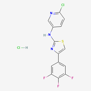 molecular formula C14H8Cl2F3N3S B13490010 6-chloro-N-[4-(3,4,5-trifluorophenyl)-1,3-thiazol-2-yl]pyridin-3-amine hydrochloride 