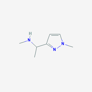 molecular formula C7H13N3 B13490019 methyl[1-(1-methyl-1H-pyrazol-3-yl)ethyl]amine 