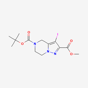 5-tert-butyl 2-methyl 3-iodo-4H,5H,6H,7H-pyrazolo[1,5-a]pyrazine-2,5-dicarboxylate