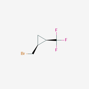 molecular formula C5H6BrF3 B13490080 rac-(1R,2S)-1-(bromomethyl)-2-(trifluoromethyl)cyclopropane, cis 