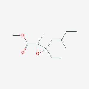 molecular formula C12H22O3 B13490089 Methyl 3-ethyl-2-methyl-3-(2-methylbutyl)oxirane-2-carboxylate 