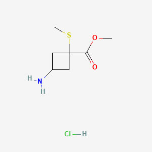 methyl 3-amino-1-(methylsulfanyl)cyclobutane-1-carboxylate hydrochloride, Mixture of diastereomers