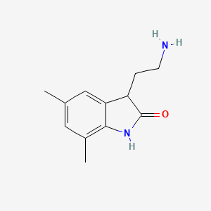 molecular formula C12H16N2O B13490152 3-(2-Aminoethyl)-5,7-dimethylindolin-2-one 