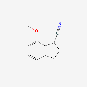 molecular formula C11H11NO B13490219 7-methoxy-2,3-dihydro-1H-indene-1-carbonitrile 