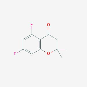 molecular formula C11H10F2O2 B13490255 5,7-difluoro-2,2-dimethyl-3,4-dihydro-2H-1-benzopyran-4-one 